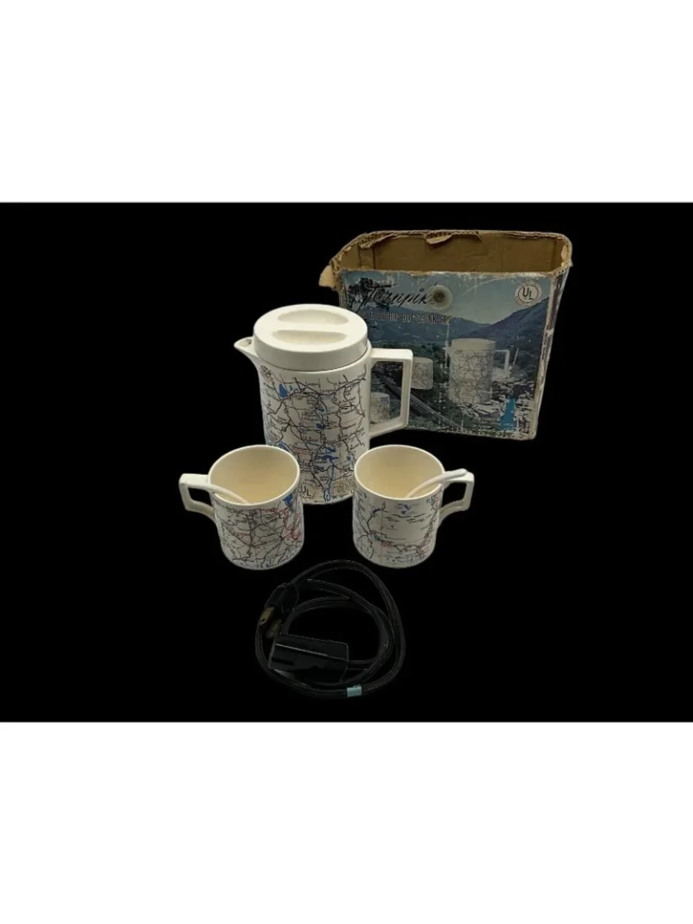 Turnpike 5 Pc Electric Hot Drink Set MCM Collectible From National Silver Co.